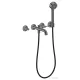 Hansgrohe AXOR ONE falsík alatti kádtöltő csaptelep zuhanyszettel, alaptest nélkül, polírozott fekete króm 48444330