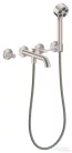 Hansgrohe AXOR ONE falsík alatti kádtöltő csaptelep zuhanyszettel, alaptest nélkül, rozsdamentes acél hatású 48444800