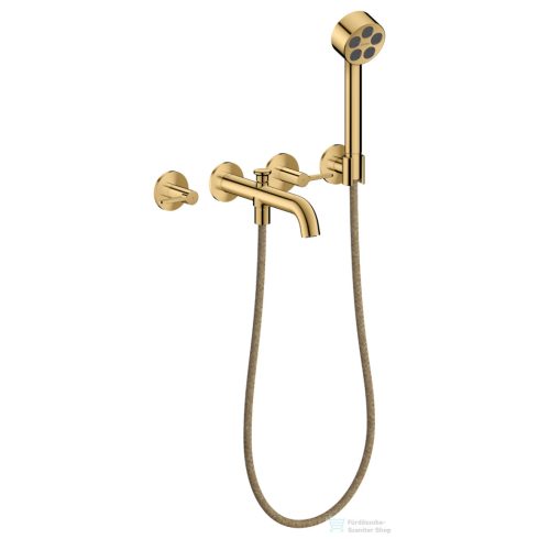 Hansgrohe AXOR ONE falsík alatti kádtöltő csaptelep zuhanyszettel, alaptest nélkül, polírozott arany hatású 48444990