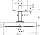 Hansgrohe AXOR ONE 280 fejzuhany mennyezeti zuhanykarral,1 jet,matt fehér 48493700