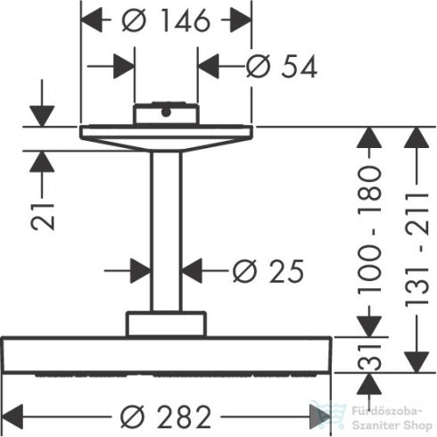 Hansgrohe AXOR ONE 280 fejzuhany 2 jet mennyezeti csatlakozással,szálcsiszolt vörös arany hatású 48494310