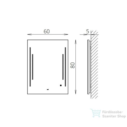 TBoss Floating Mirror ZUOR 60x80 cm-es tükör LED világítással 4851