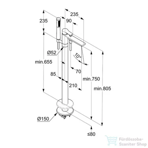 Kludi ZENTA SL kádtöltő- és zuhanycsap, króm 485900565