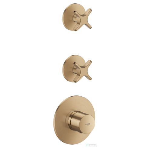 Hansgrohe AXOR ONE falsík alatti termosztátos kád/zuhany csaptelep alaptest nélkül, szálcsiszolt bronz 48712140