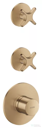 Hansgrohe AXOR ONE falsík alatti termosztátos kád/zuhany csaptelep alaptest nélkül, szálcsiszolt bronz 48712140