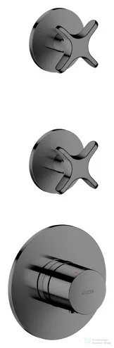 Hansgrohe AXOR ONE falsík alatti termosztátos kád/zuhany csaptelep alaptest nélkül, polírozott fekete króm 48712330