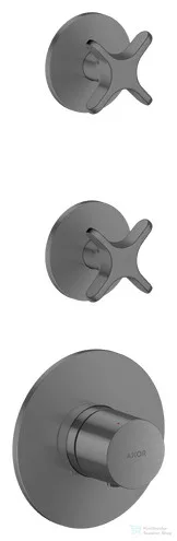Hansgrohe AXOR ONE falsík alatti termosztátos kád/zuhany csaptelep alaptest nélkül, szálcsiszolt fekete króm 48712340