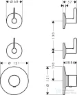 Hansgrohe AXOR ONE falsík alatti termosztátos kád/zuhany csaptelep alaptest nélkül, polírozott fekete króm 48722330