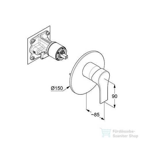 Kludi ZENTA SL falsík alatti csaptelep, 1 funkciós, matt fekete 487553965