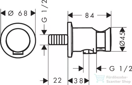 Hansgrohe AXOR ONE zuhanytartó gégecső csatlakozóval, króm 48780000