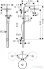 Hansgrohe AXOR ONE Showerpipe 280 1 jet zuhanyszett esőztetővel, és gégecső csatlakozóval,szálcsiszolt arany hatású 48790250