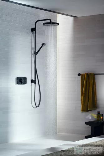 Hansgrohe AXOR ONE Showerpipe 280 1 jet zuhanyszett esőzetővel, és gégecsőcsatlakozóval, matt fekete 48790670