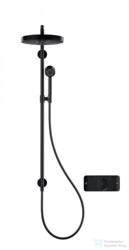 Hansgrohe AXOR ONE Showerpipe 280 1 jet zuhanyszett esőzetővel, és gégecsőcsatlakozóval, matt fekete 48790670