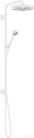 Hansgrohe AXOR ONE Showerpipe 280 1 jet zuhanyszett esőzetővel, és gégecső csatlakozóval,matt fehér 48790700