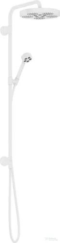 Hansgrohe AXOR ONE Showerpipe 280 1 jet zuhanyszett esőzetővel, és gégecső csatlakozóval,matt fehér 48790700