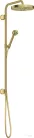 Hansgrohe AXOR ONE Showerpipe 280 1 jet zuhanyszett esőztetővel, és gégecső csatlakozóval,szálcsiszolt sárgaréz hatású 48790950
