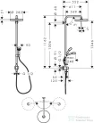 Hansgrohe AXOR ONE Showerpipe 280 1 jet zuhanyszett esőztetővel, és gégecső csatlakozóval, polírozott fekete króm 48796330