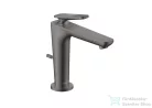 Hansgrohe AXOR CITTERIO C 125 hidegindításos mosdó csaptelep négyszög metszéses fogantyúval, automata leeresztővel, polírozott fekete króm 49031330