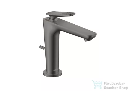 Hansgrohe AXOR CITTERIO C 125 hidegindításos mosdó csaptelep négyszög metszéses fogantyúval, automata leeresztővel, polírozott fekete króm 49031330