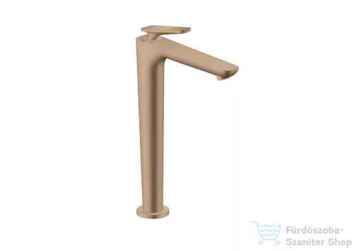 Hansgrohe AXOR CITTERIO C 250 hidegindításos, magasított mosdó csaptelep négyszög metszéses fogantyúval, nem zárható leeresztővel, szálcsiszolt vörös arany hatású 49051310