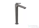 Hansgrohe AXOR CITTERIO C 250 hidegindításos, magasított mosdó csaptelep négyszög metszéses fogantyúval, nem zárható leeresztővel, polírozott fekete króm 49051330