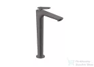 Hansgrohe AXOR CITTERIO C 250 hidegindításos, magasított mosdó csaptelep négyszög metszéses fogantyúval, nem zárható leeresztővel, szálcsiszolt fekete króm 49051340