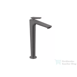   Hansgrohe AXOR CITTERIO C 250 hidegindításos, magasított mosdó csaptelep négyszög metszéses fogantyúval, nem zárható leeresztővel, szálcsiszolt fekete króm 49051340