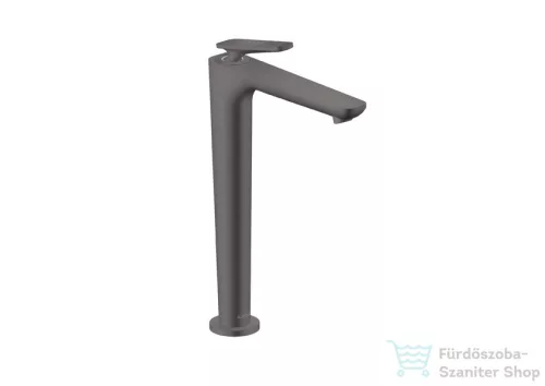 Hansgrohe AXOR CITTERIO C 250 hidegindításos, magasított mosdó csaptelep négyszög metszéses fogantyúval, nem zárható leeresztővel, szálcsiszolt fekete króm 49051340