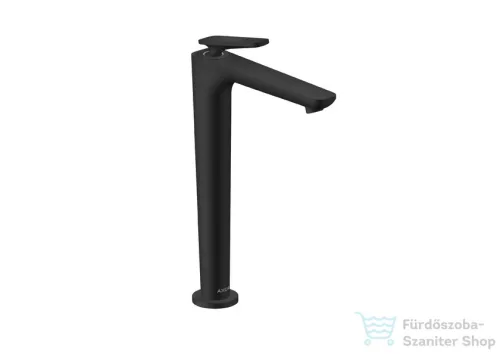 Hansgrohe AXOR CITTERIO C 250 hidegindításos, magasított mosdó csaptelep négyszög metszéses fogantyúval, nem zárható leeresztővel, matt fekete 49051670
