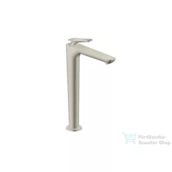   Hansgrohe AXOR CITTERIO C 250 hidegindításos, magasított mosdó csaptelep négyszög metszéses fogantyúval, nem zárható leeresztővel, rozsdamentes acél hatású 49051800