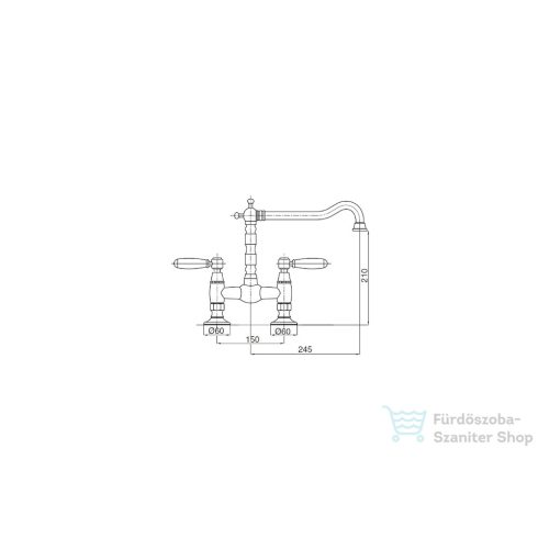 Bugnatese Revival UNI peremre szerelt 3 üléses mosogató csaptelep,bronz 491UBR
