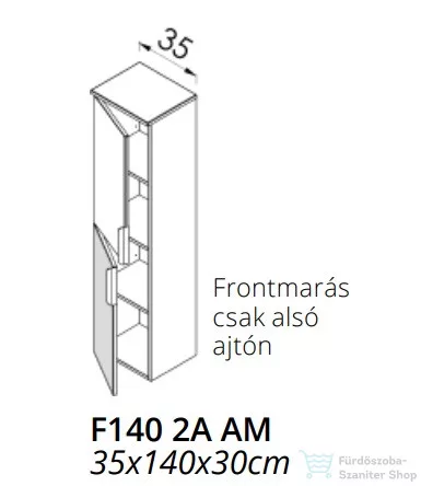 TBoss Quarto F140 AM 2 ajtós kiegészítő szekrény, jobbos nyitással 49223060237