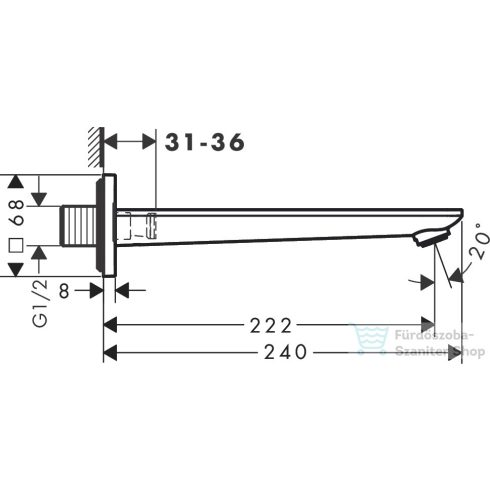 Hansgrohe AXOR CITTERIO C 22 cm-es kádkifolyó,szálcsiszolt sárgaréz hatású 49410950