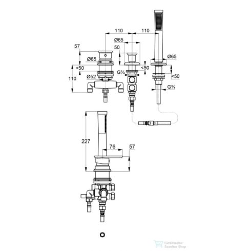 Kludi E2 egykaros perembe szerelhető kádtöltő csaptelep, króm 494260575