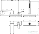 Hansgrohe AXOR CITTERIO C 3 üléses kádtöltő csaptelep zuhanyszettel,alaptest nélkül,szálcsiszolt bronz 49430140