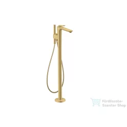   Hansgrohe AXOR CITTERIO C szabadon álló kádtöltő csaptelep zuhanyszettel, négyszög metszéses fogantyúval, alaptest nélkül, szálcsiszolt arany hatású 49441250