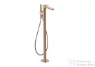 Hansgrohe AXOR CITTERIO C szabadon álló kádtöltő csaptelep zuhanyszettel, négyszög metszéses fogantyúval, alaptest nélkül, polírozott vörös arany hatású 49441300