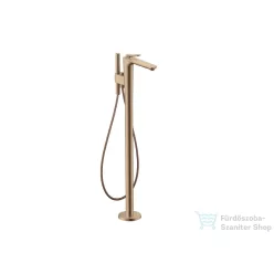   Hansgrohe AXOR CITTERIO C szabadon álló kádtöltő csaptelep zuhanyszettel, négyszög metszéses fogantyúval, alaptest nélkül, polírozott vörös arany hatású 49441300