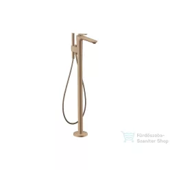   Hansgrohe AXOR CITTERIO C szabadon álló kádtöltő csaptelep zuhanyszettel, négyszög metszéses fogantyúval, alaptest nélkül, szálcsiszolt vörös arany hatású 49441310