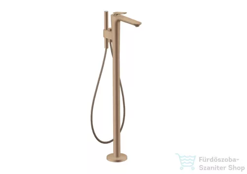 Hansgrohe AXOR CITTERIO C szabadon álló kádtöltő csaptelep zuhanyszettel, négyszög metszéses fogantyúval, alaptest nélkül, szálcsiszolt vörös arany hatású 49441310