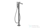Hansgrohe AXOR CITTERIO C szabadon álló kádtöltő csaptelep zuhanyszettel, négyszög metszéses fogantyúval, alaptest nélkül, polírozott fekete króm 49441330