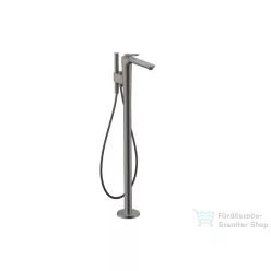   Hansgrohe AXOR CITTERIO C szabadon álló kádtöltő csaptelep zuhanyszettel, négyszög metszéses fogantyúval, alaptest nélkül, polírozott fekete króm 49441330