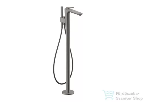 Hansgrohe AXOR CITTERIO C szabadon álló kádtöltő csaptelep zuhanyszettel, négyszög metszéses fogantyúval, alaptest nélkül, polírozott fekete króm 49441330