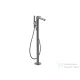 Hansgrohe AXOR CITTERIO C szabadon álló kádtöltő csaptelep zuhanyszettel, négyszög metszéses fogantyúval, alaptest nélkül, polírozott fekete króm 49441330