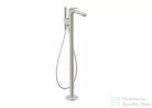 Hansgrohe AXOR CITTERIO C szabadon álló kádtöltő csaptelep zuhanyszettel, négyszög metszéses fogantyúval, alaptest nélkül, rozsdamentes acél hatású 49441800