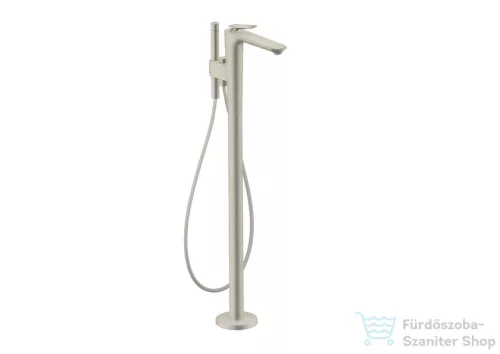 Hansgrohe AXOR CITTERIO C szabadon álló kádtöltő csaptelep zuhanyszettel, négyszög metszéses fogantyúval, alaptest nélkül, rozsdamentes acél hatású 49441800