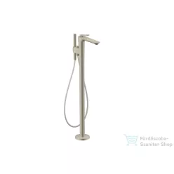   Hansgrohe AXOR CITTERIO C szabadon álló kádtöltő csaptelep zuhanyszettel, négyszög metszéses fogantyúval, alaptest nélkül, szálcsiszolt nikkel 49441820