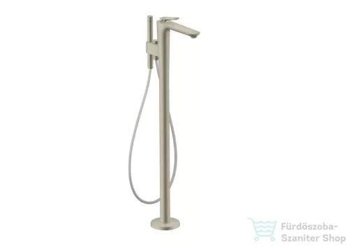 Hansgrohe AXOR CITTERIO C szabadon álló kádtöltő csaptelep zuhanyszettel, négyszög metszéses fogantyúval, alaptest nélkül, szálcsiszolt nikkel 49441820