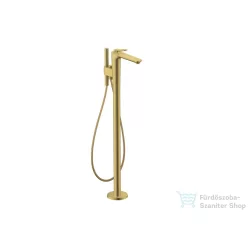   Hansgrohe AXOR CITTERIO C szabadon álló kádtöltő csaptelep zuhanyszettel, négyszög metszéses fogantyúval, alaptest nélkül, polírozott arany hatású 49441990