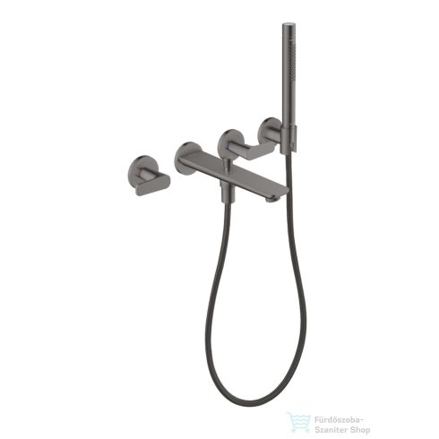 Hansgrohe AXOR CITTERIO C falsík alatti kádtöltő csaptelep zuhanyszettel, alaptest nélkül, polírozott fekete króm 49480330
